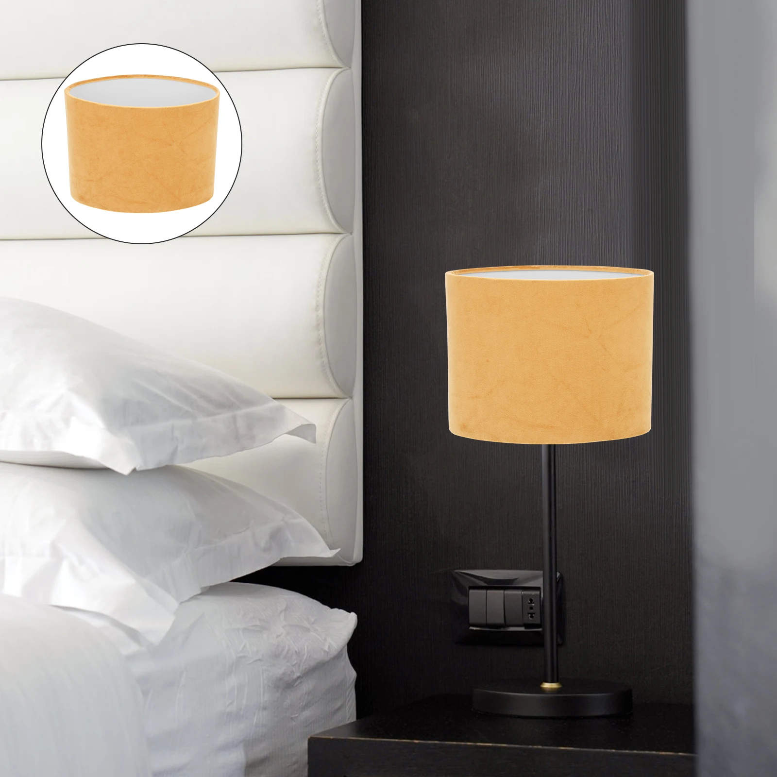 

Oval Lampshade Cloth Table Light Cover Decorative Bedside Lamp Accessory Dustproof Durable Easy Install For Bedroom Living Room