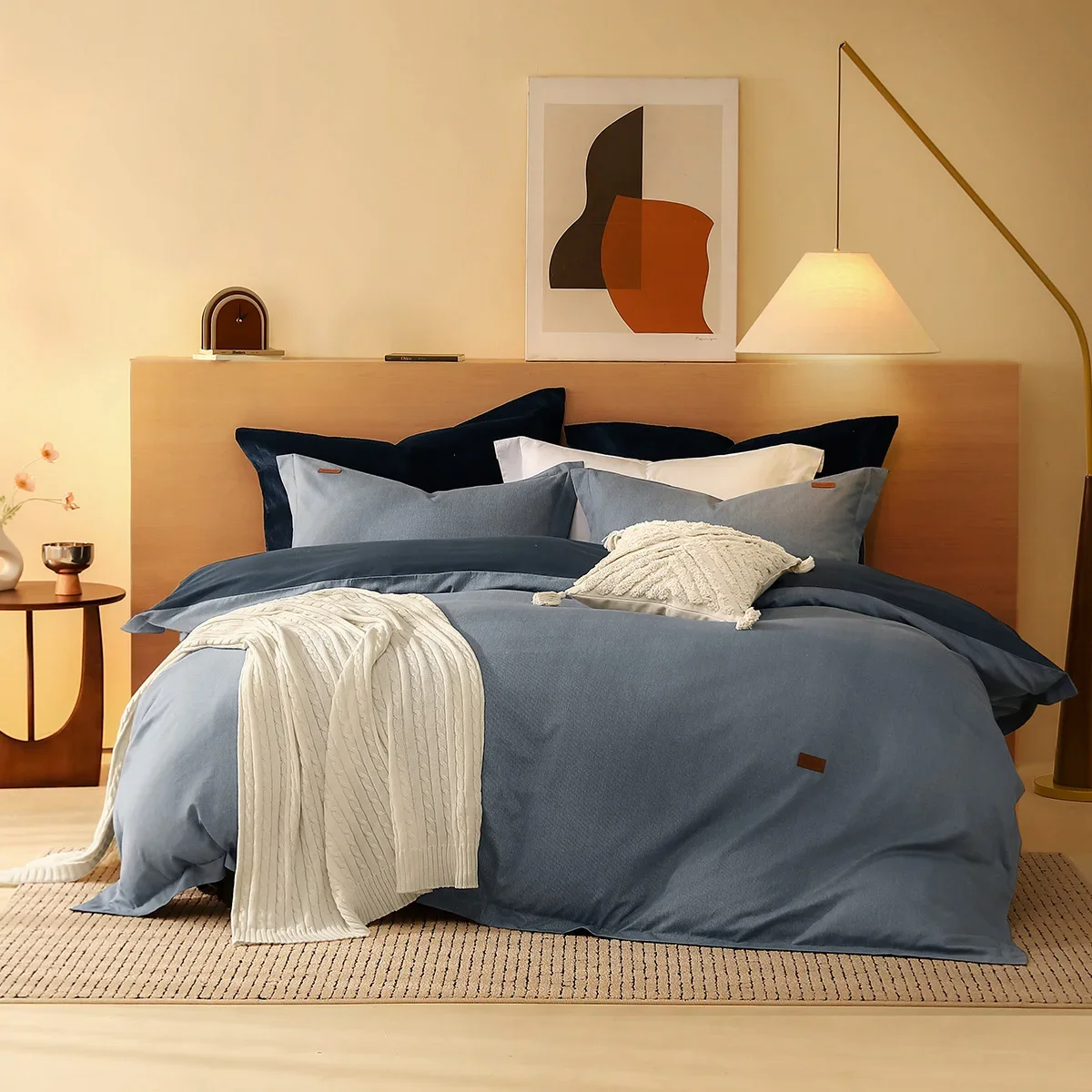Cotton abrasive four-piece set Autumn and winter thickening kit Warm kit Sheets Bedding