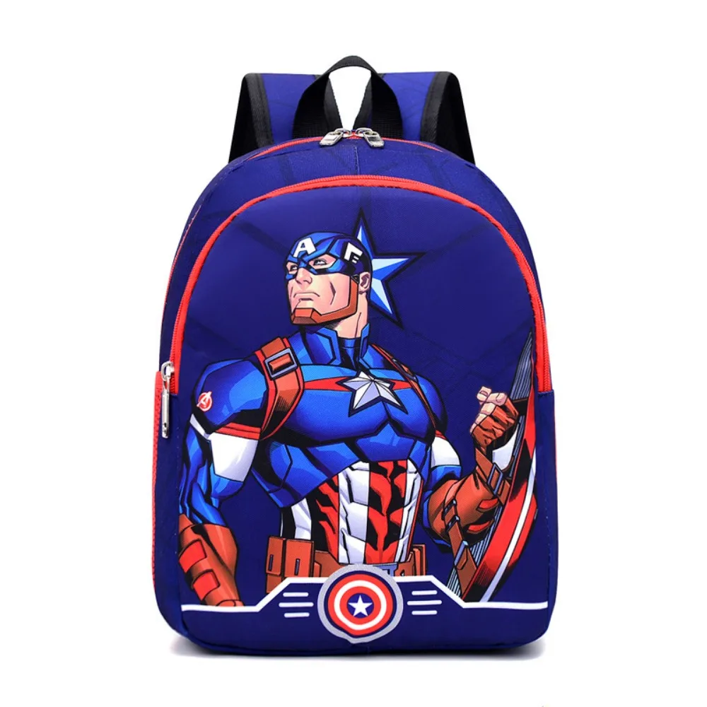 Kindergarten Children\'s Backpack Cartoon Anime Captain America Spider Man Boy Childhood Fun Trendy Small Backpack 2-5 Years Old