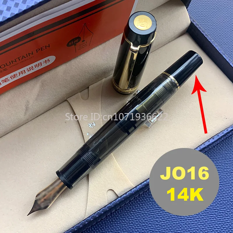 Wing Sung 630 Fountain Pen 14K Gold Nib Wave Long Knife Nib Piston Gold Clip Resin Pen Stationery Business Writing Gifts
