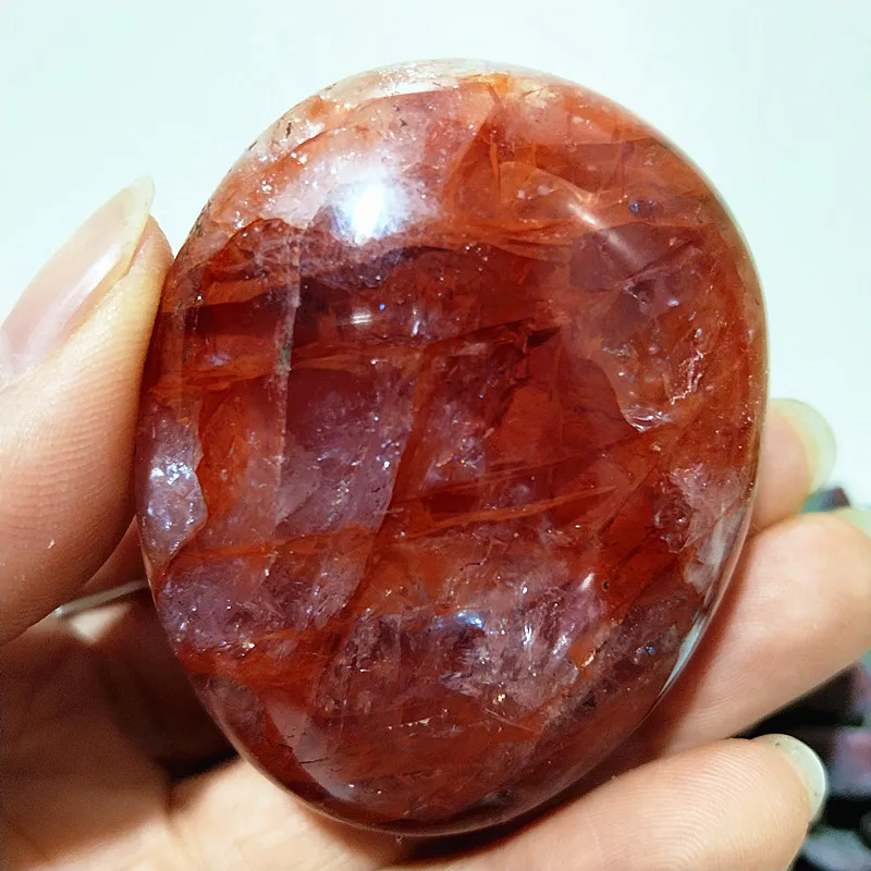 High quality Natural Stone Red Hematoid quartz Crystal palm Meditate Energy Chakra Healing Feng Shui Crystal Home Decoration