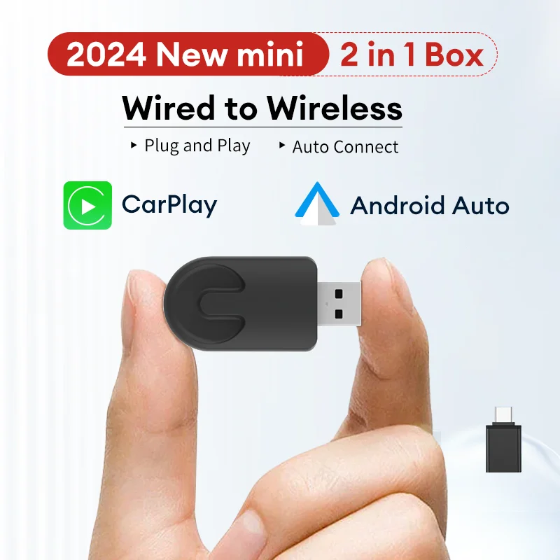 XUDA AI Box Android Auto 2024 New Mini 2 in 1 Box Fast Data Transmission Speed Support OTA Upgrade For Audi Lexus Benz BYD Jeep