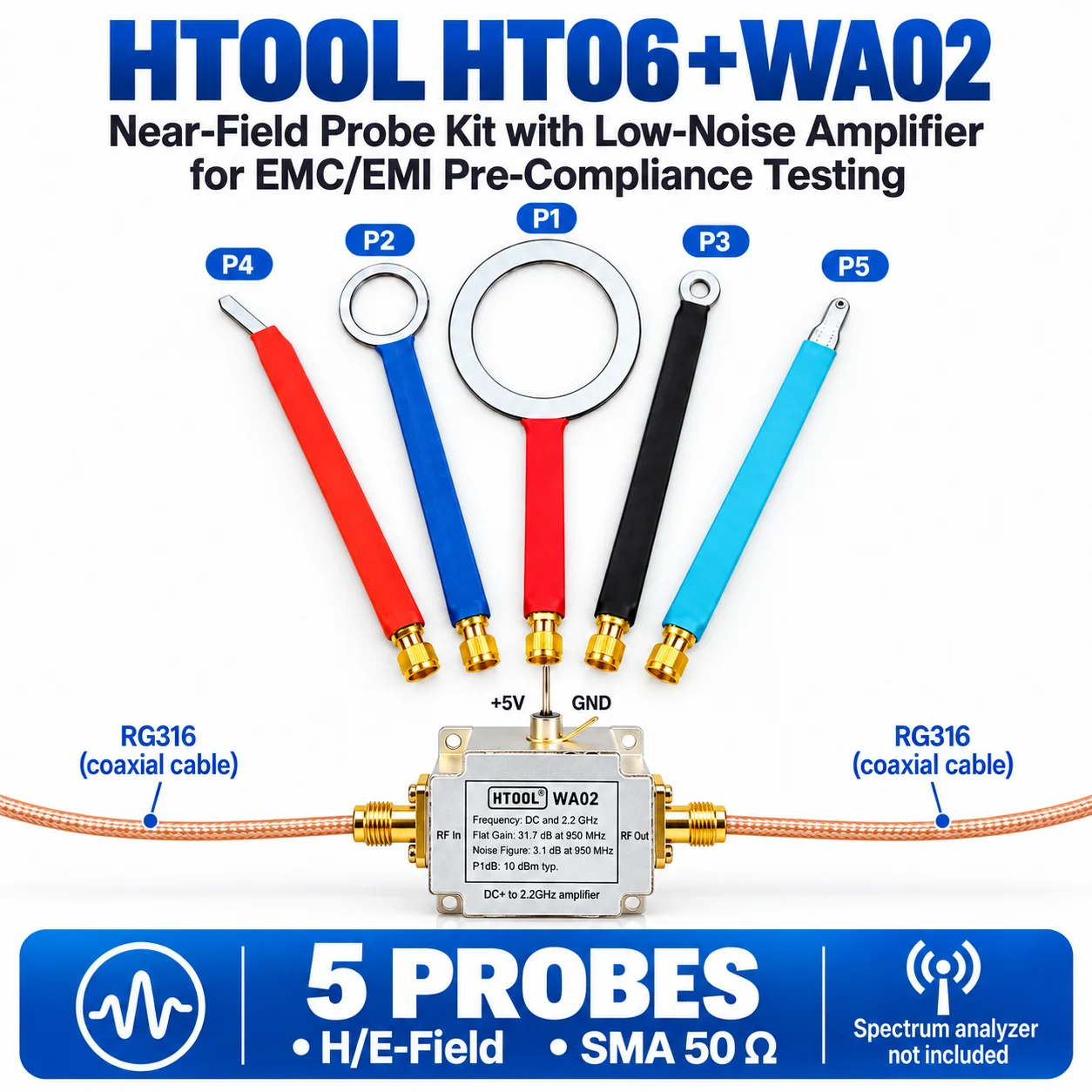 Near Field Probe Emi Emc - HTOOL FieldTrace 20G Near Field Probe