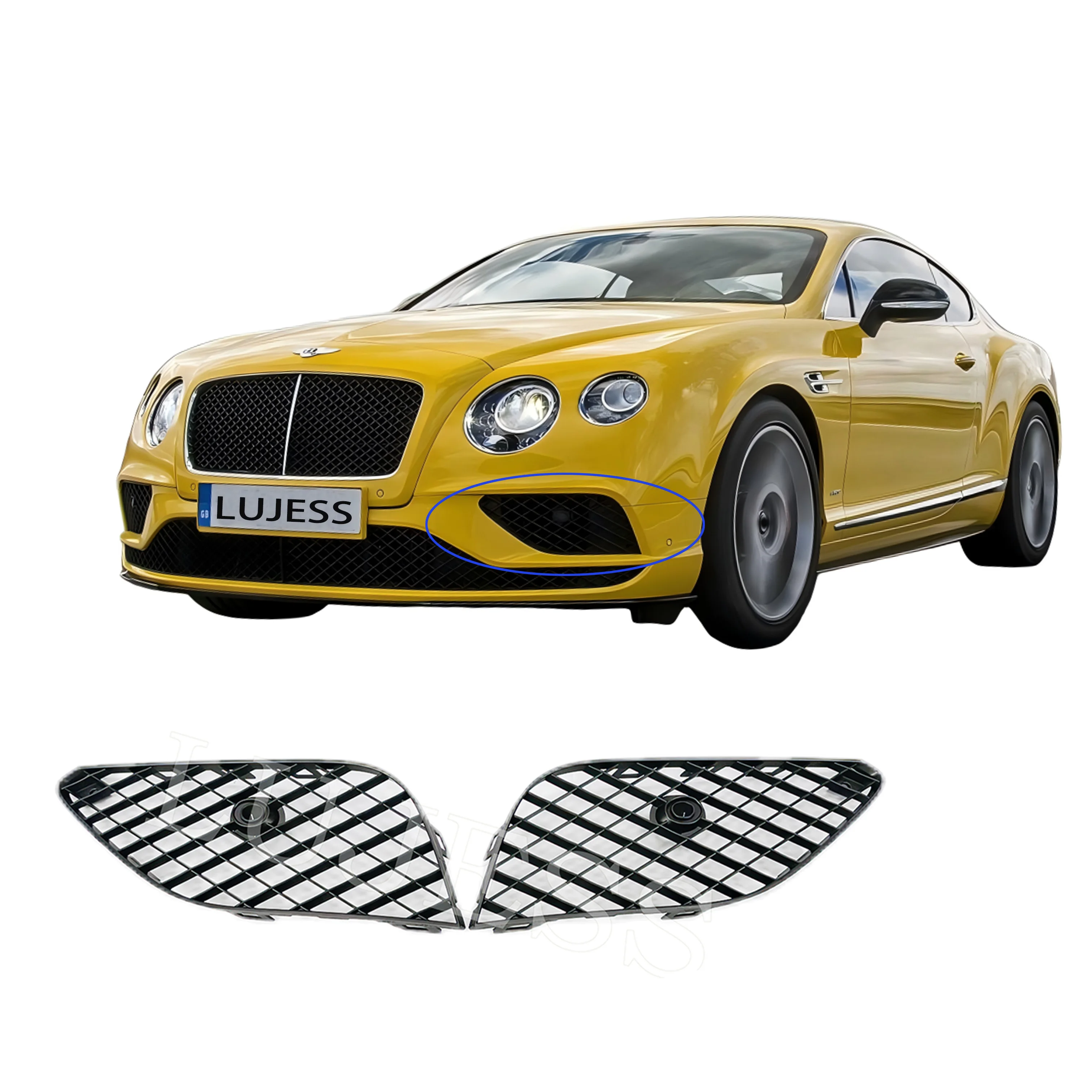 

Оригинальные запчасти OE 3W3807647 3W3807648 для Bentley Continental GT, детали для тюнинга автомобиля 2016-2017, решетка радиатора, черная, в стиле хром.