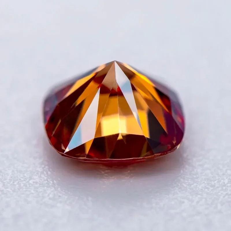 Garnet Color Moissanite Stone Cushion Cut Lab Created Heat Diamond for DIY Charms Jewelry Making Materials with GRA Certificate