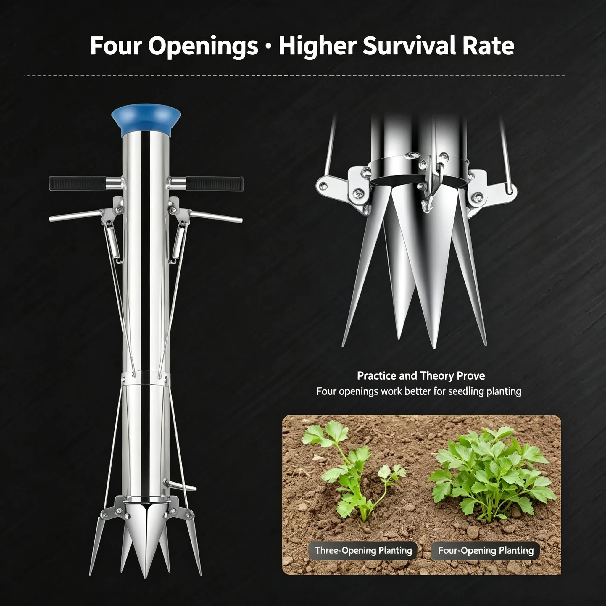 Seedling Transplanter Agricultural Tool Vegetable & Fruit Seedling Planter Transplanting Tool Seedling Inserting Farm Implement