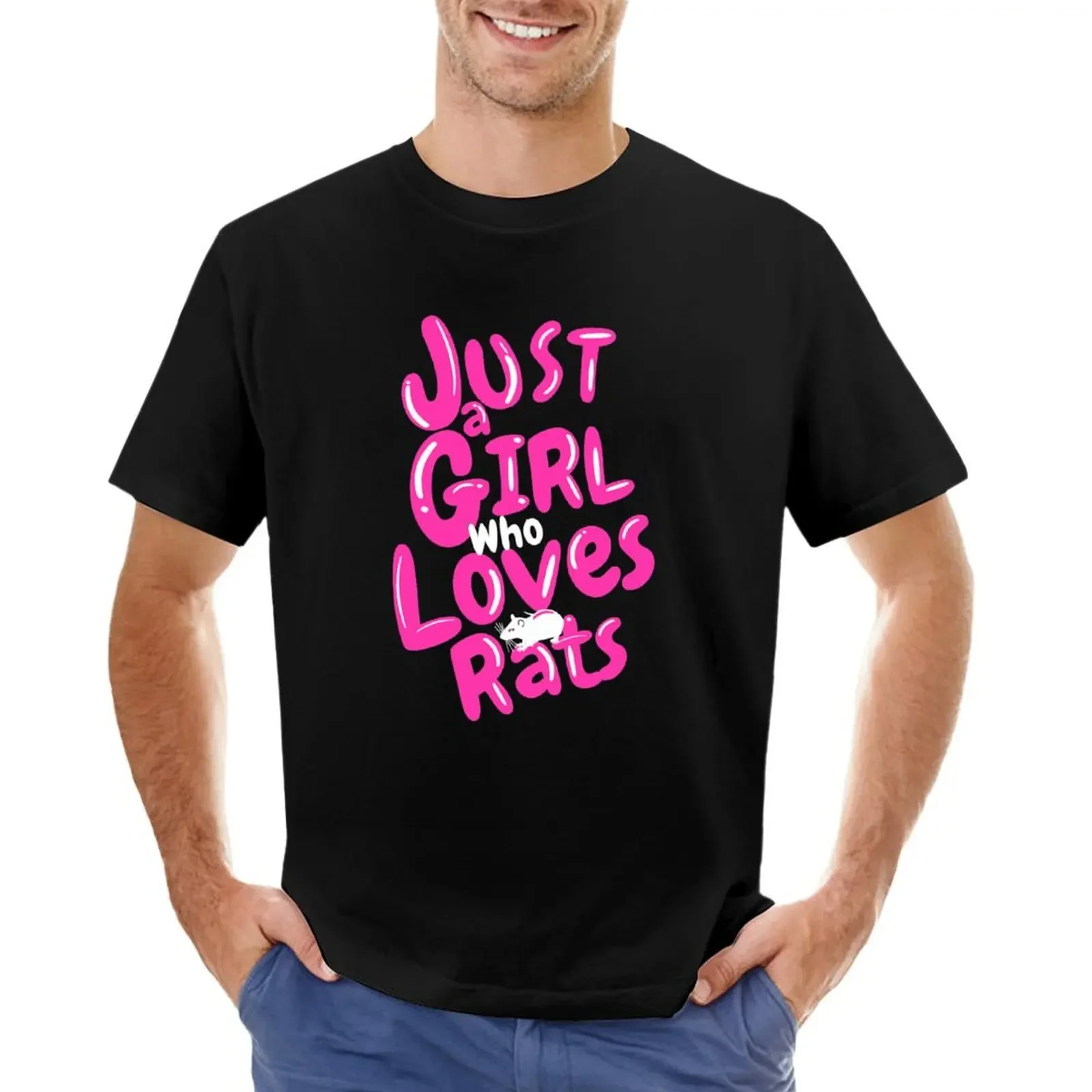 

Just A Girl Who Loves Rats T-shirt hippie clothes Blouse animal prinfor boys fitted t shirts for men