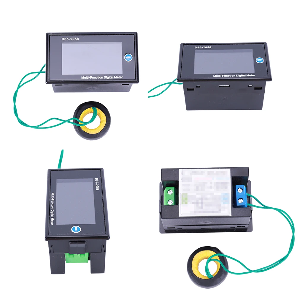 عامل طاقة رقمي LCD ، مرحلة واحدة ، تردد تيار متردد ، أمبير فولت ، واط ، كيلو وات ، شاشة ، من من من من من من ، من ، من ، من AC 0-99A