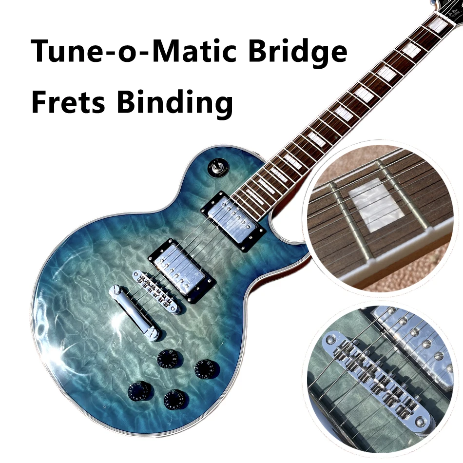 

Made in China, LP electric guitar, silver hardware, 2 pickups,Tune-o-Matic Bridge， rosewood bound fingerboard, free shipping