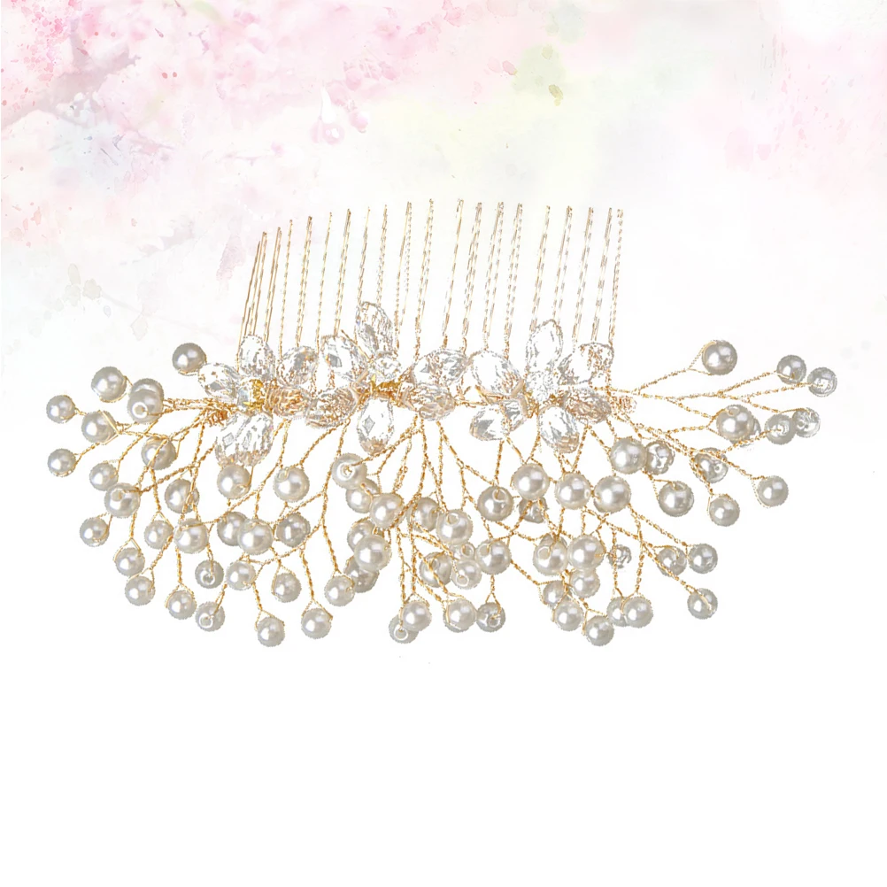 

Pearl Flower Hair Comb Bridal Accessory Wedding for Bride European and American