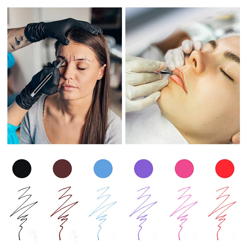 Sterilize Marker Pen Surgical Skin Marker Pen with Measuring Tapes Positioning Pen Permanent Makeup Supplies