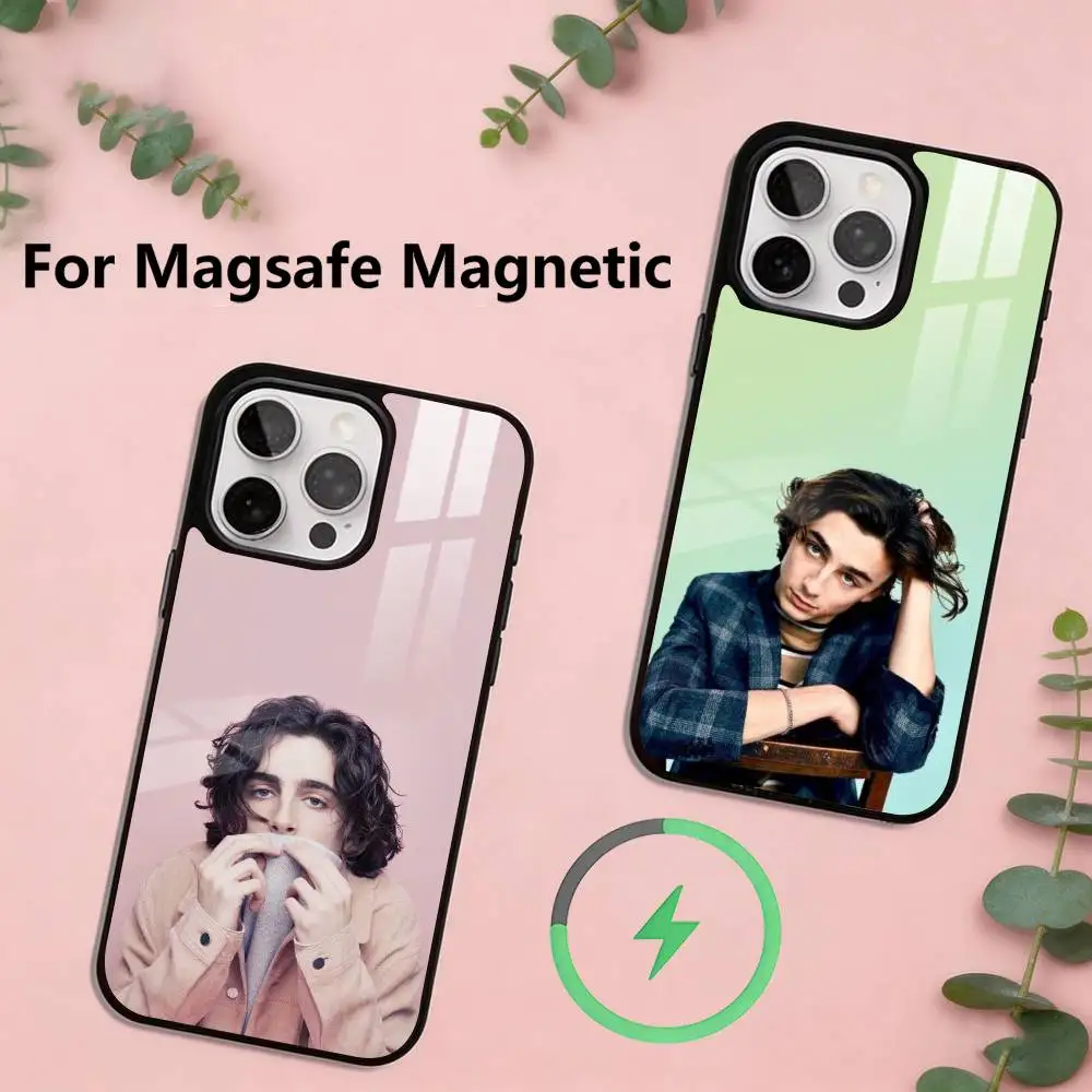 

Actor T-Timothée Chalamet Phone Case For iPhone17,16,15,14,13,12,11 Plus,Pro Magnetic with Magsafe Wireless Charging