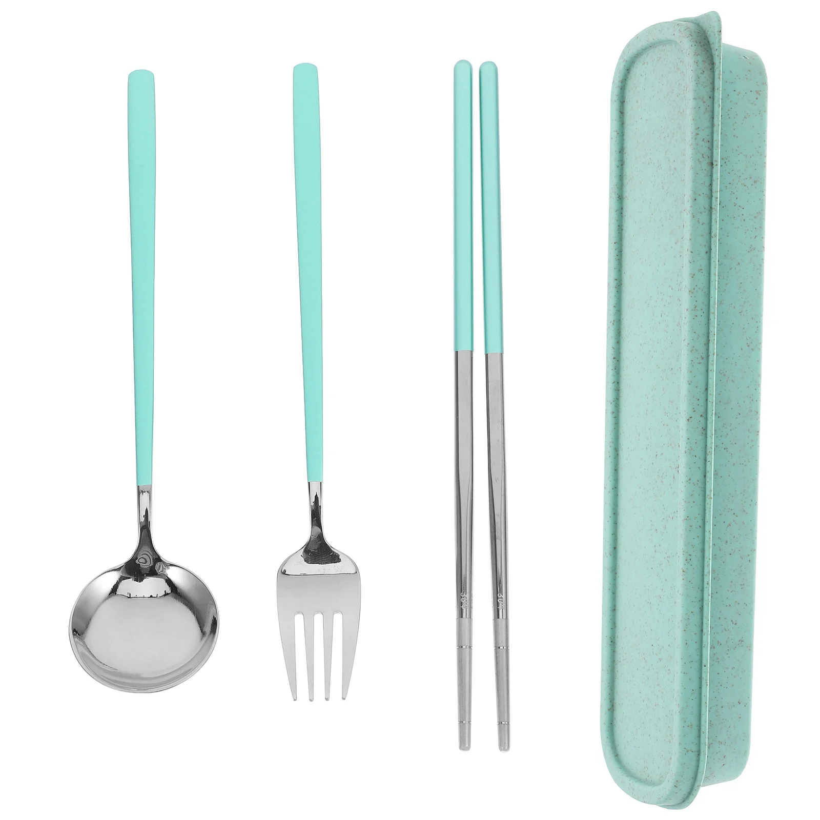 

3 Pcs Stainless Steel Cutlery Set Durable Travel Serving Utensils Portable Fork Spoon Chopsticks Easy Clean Reusable Tableware