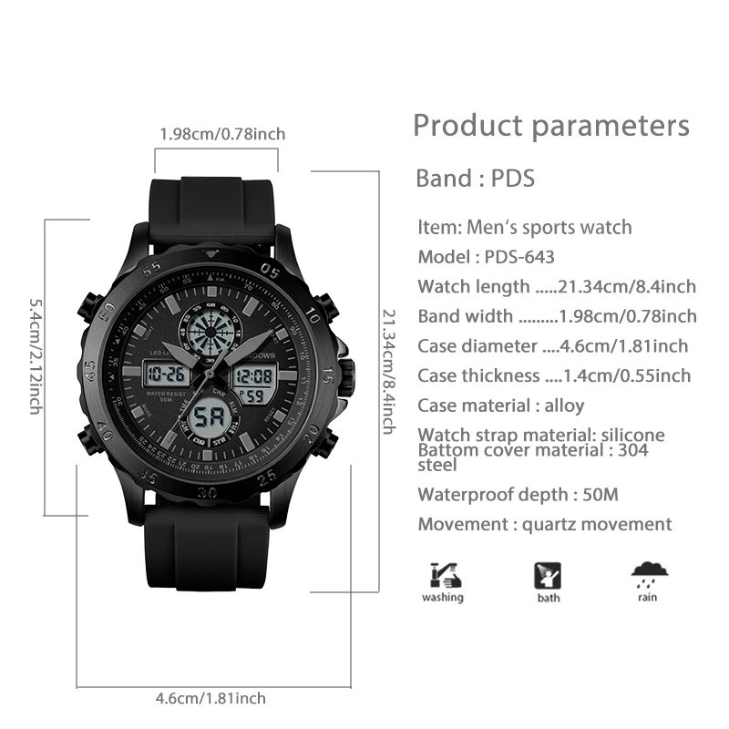 Montre-bracelet de sport rétro-4.2 pour homme, grande montre à la mode pour garçon, montre élégante décontractée, originale, SubSN, 2024