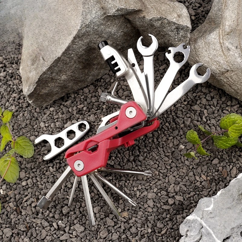 

Portable Folding Outdoor Camping Tool with Hexagonal Screwdriver for Repairing Mountain Bikes and Dismantling Wrench Accessories