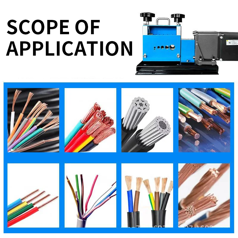 220V Small Wire Stripper, 6-Hole Feed, Scrap Copper Wire and Cable Stripping Machine, Automatic Stripping Machine