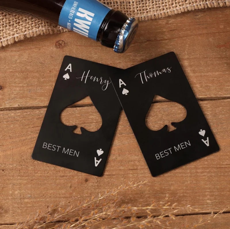 Custom Name Bottle Opener Ace of Spades Personalised Bottle Opener Poker Gift, Bottle Opener with Name Party Gift Groomsman Gift