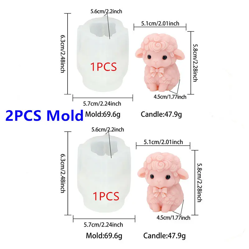 Cute Sheep Silicone Candle Mold for DIY Crafts