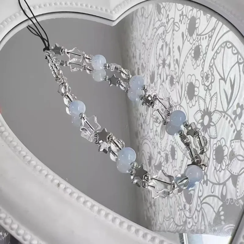 

Ins Style Star Short Phone Chain DIY Beaded Lanyard Strap for Cellphone Pendant for CCD Camera Kawaii Hanging Decoration Girls