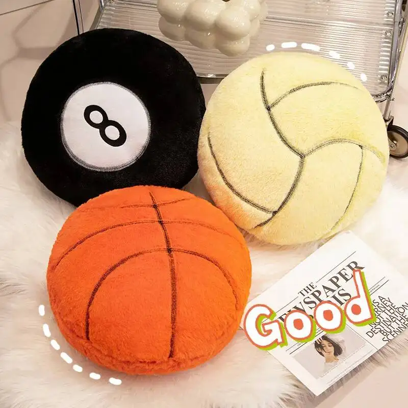 Home Sofa Decor Cushion Pillow Gift Realistic Football Basketball Volleyball Tennis Baseball Rugby Billiard Ball Throw Pillow