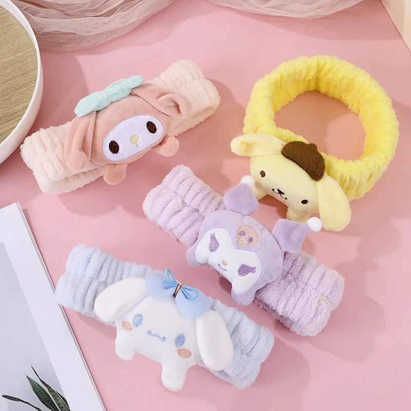 Cute Cartoon Face Wash Wristband Anime Pompompurin Women's Headband Makeup Face Wash Toiletries Girls Gifts