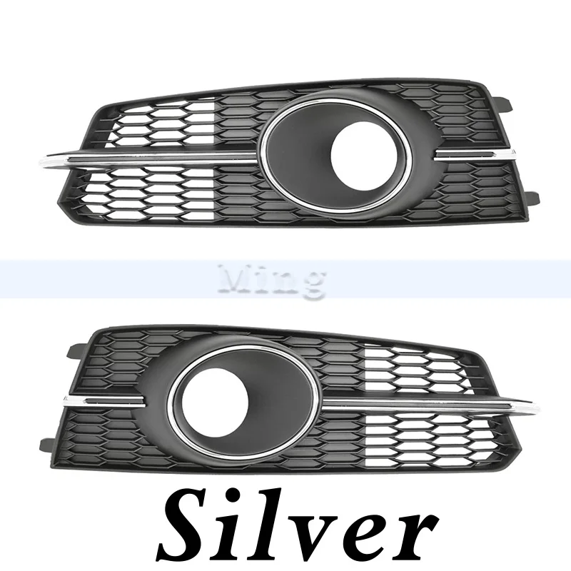 2 Pcs Fog Lamp Cover Grille Bezel Replacement  For AUDI A6 C7 A6L S-Line 2015-2018 Front Bumper Fog Lamp Grille