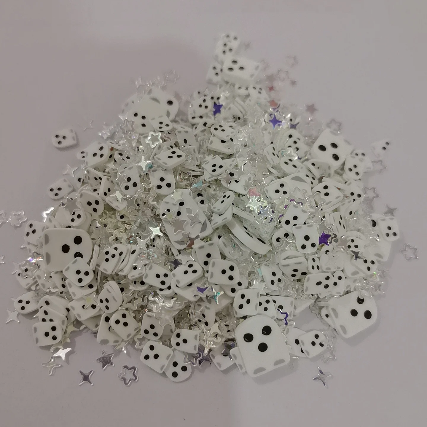 DIY Craft Slime Sprinkles Halloween White Ghost Slime Polymer Clay Sprinkles Slices With Cross Star Glitter Confetti