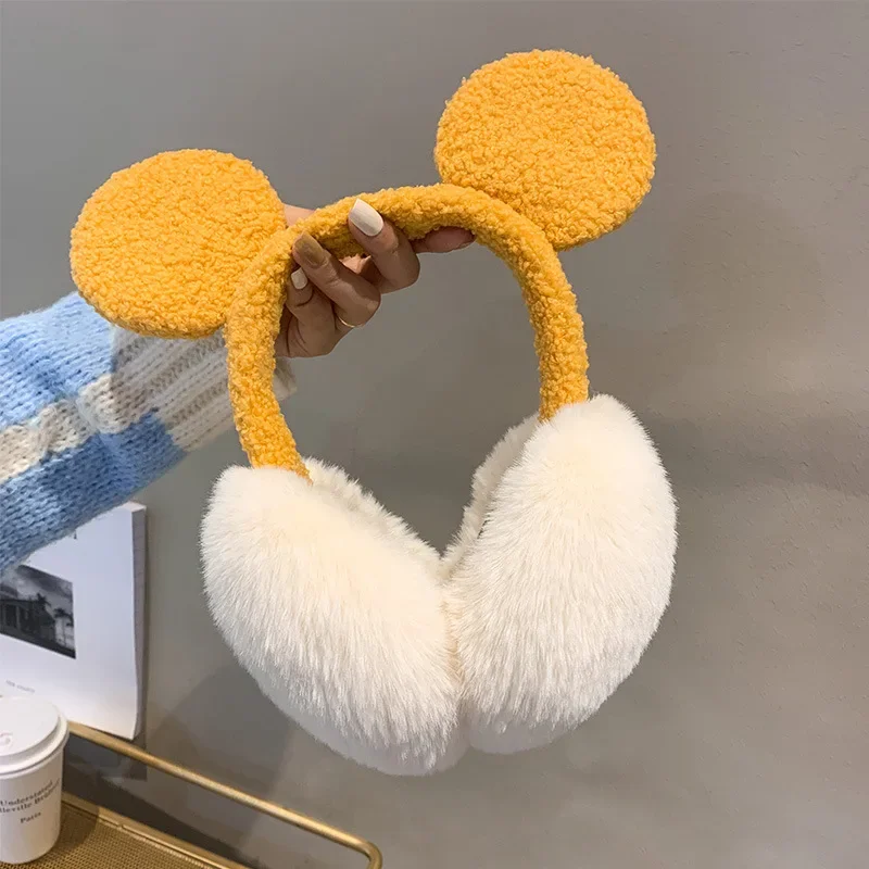 New Disney Mickey Mouse Plush Earmuffs for Women Cute Mickey Ears Warm Cover Fall Winter Snow Ear Muffs Girls Christmas Gifts