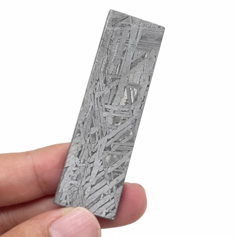Muonionalusta Iron Meteorite Rectangle Slice Etched Widmanstätten Pattern Space Mineral Specimen Collection