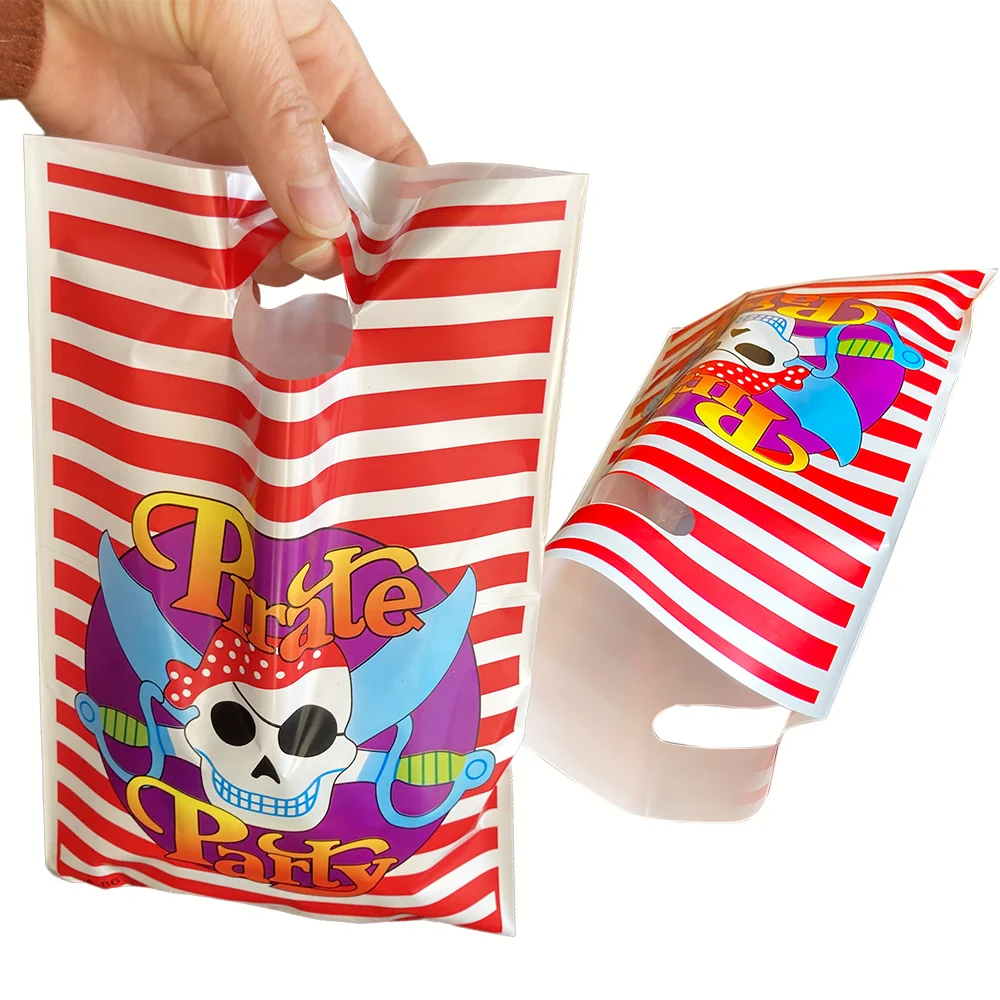 30 Pcs Pirate Theme Party Gifts Bags Treasure Hunt Bags Pirate Skeleton Goodies Bag Halloween Birthday Party Decoration Supplies