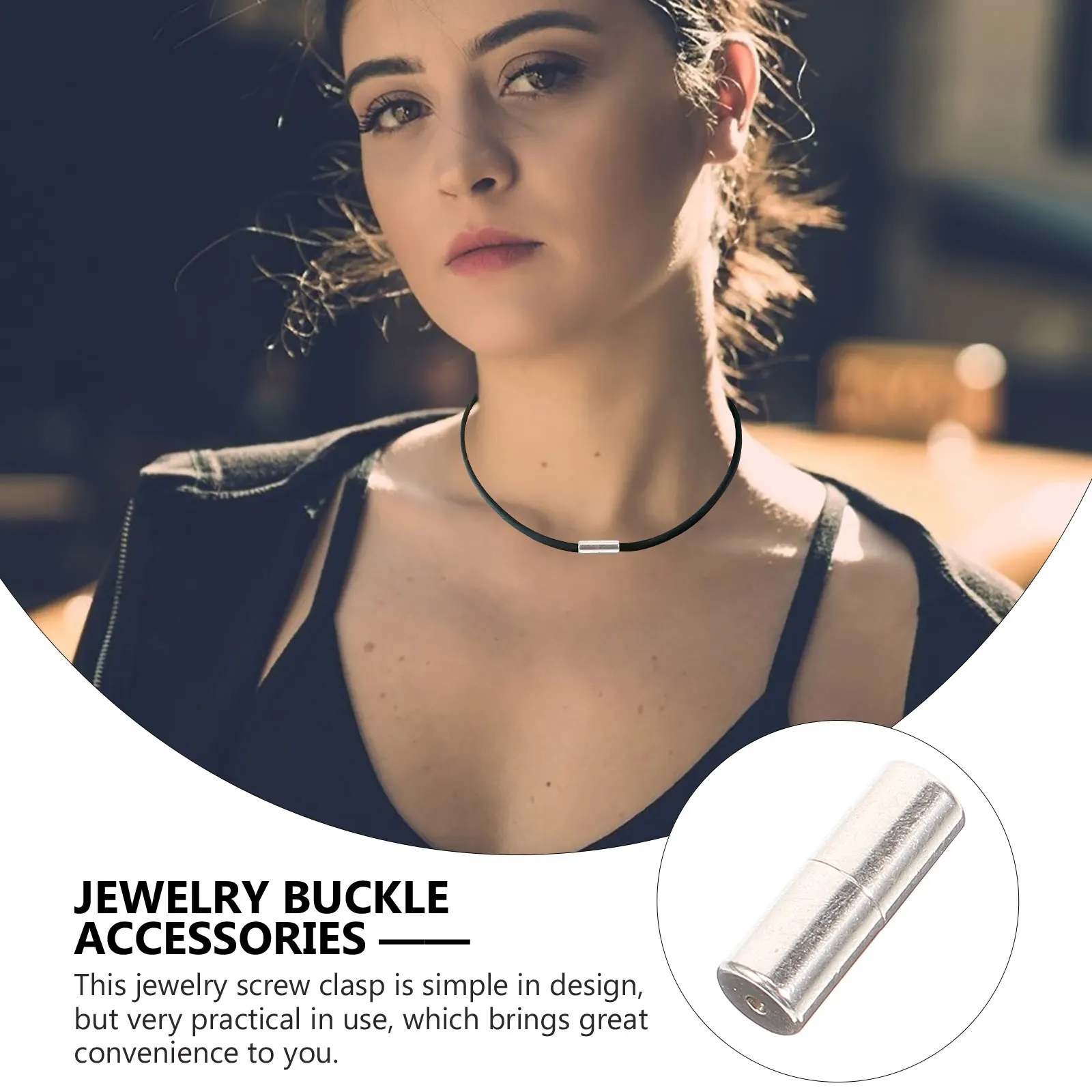 

Silver Screw Clasp Necklace Bracelet Diy Jewelry Accessories Small Metal Buckle Craft Making End Fastener Connector Cord