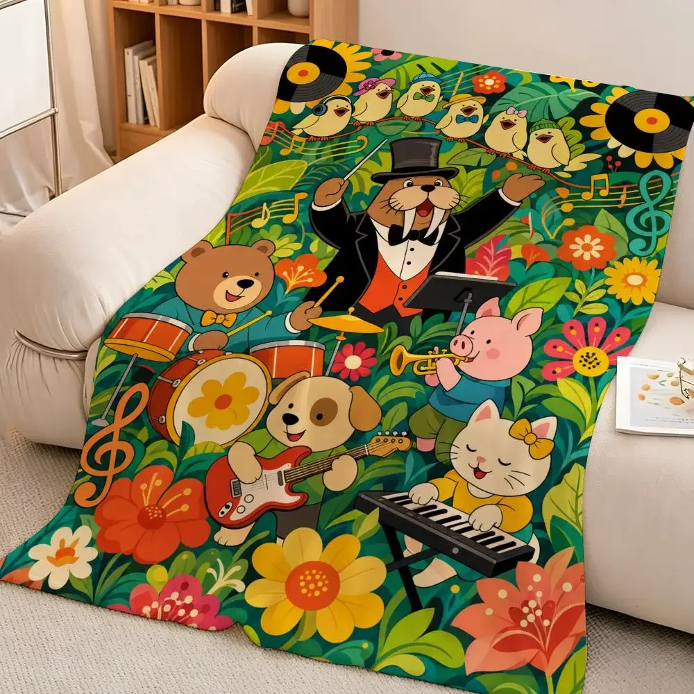 Kids T-The Singing Walrus Learning Cartoon Classic Throw Soft Warm Flannel Blanket Lightweight for Sofa Bed Couch Travel Adults