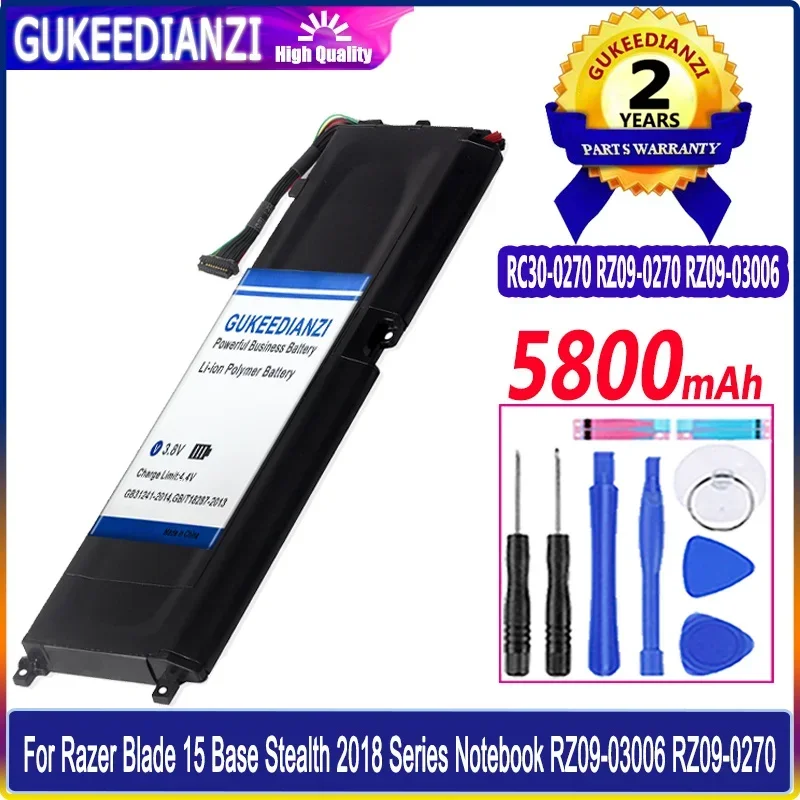 

GUKEEDIANZI Battery for Razer Notebook RZ09-03006 RZ09-0270 RZ09-02705E75-R3U1 Blade 15 Blade15 Base Stealth 2018 Series