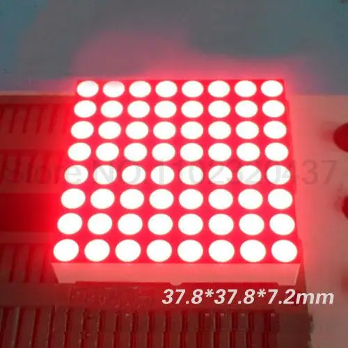 10Pcs/lot Wholesale 8*8 Dots Red Light LEDs Dot Matrix Display 3.75mm digital display Row Common Anode