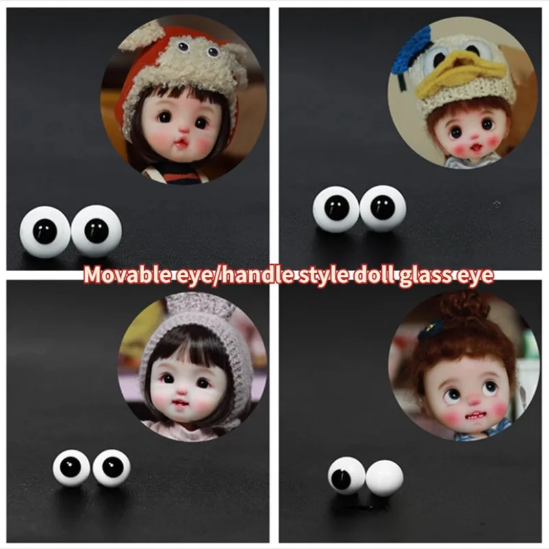 12/10/8/6MM Black Pearl Eyes Ob11 Baby Head Making Accessory