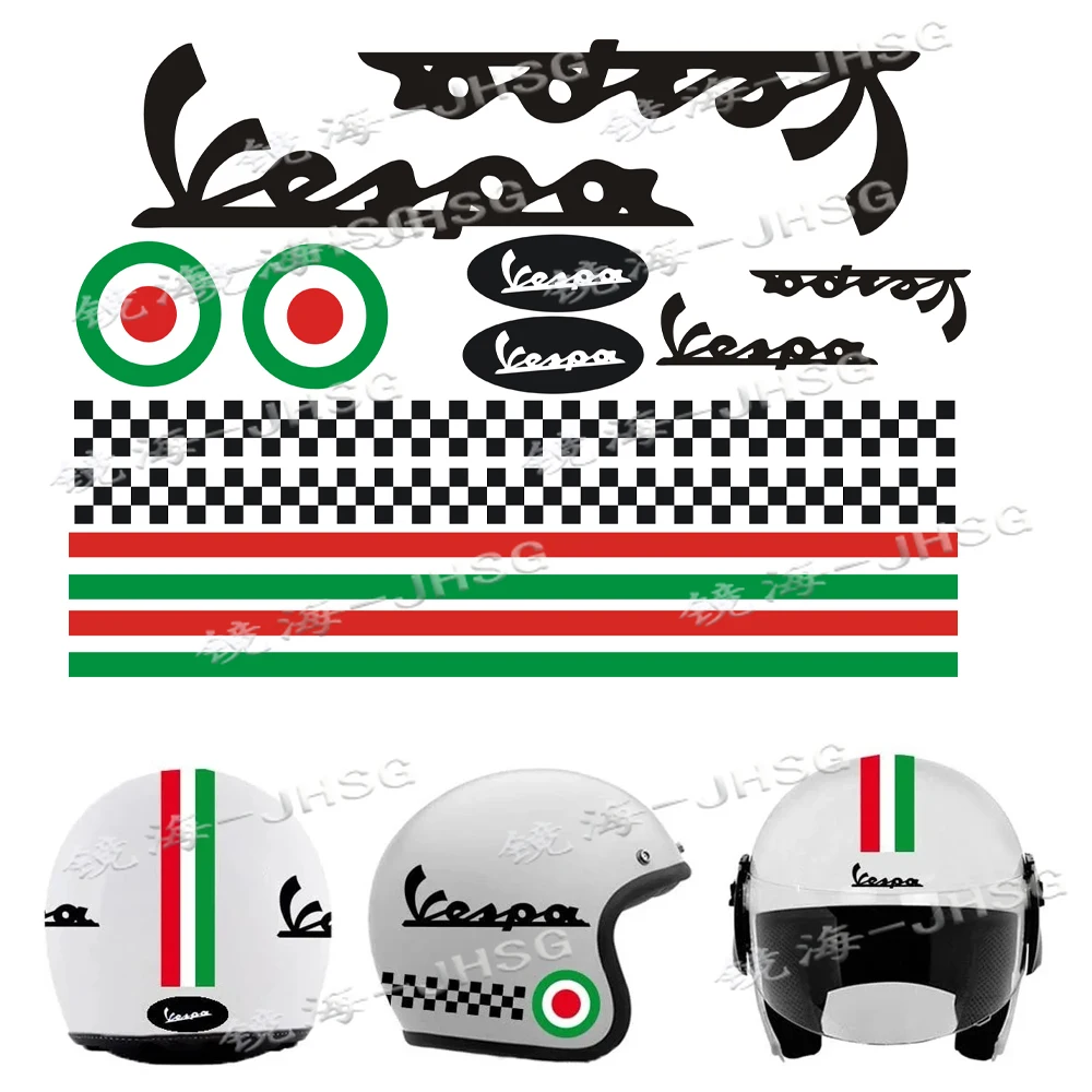 

Suitable for Helmet Stickers Scooter Gts Gtv Spring Sprint Body Stickers Retro Semi Helmet Waterproof Vinyl Stickers