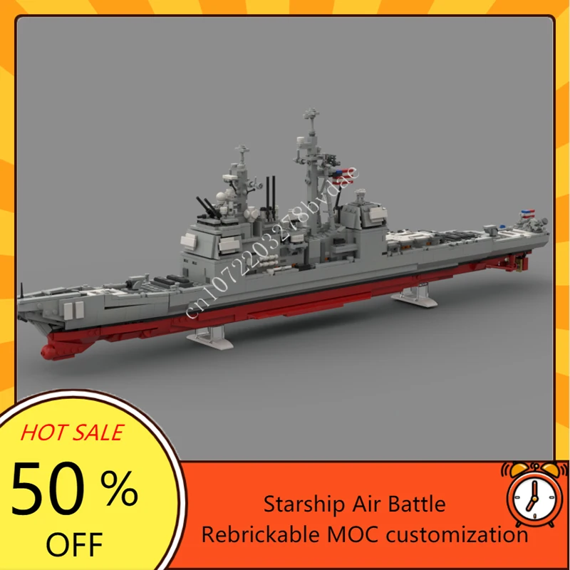 1750PCS MOC Ticonderoga CG72 USS Vella Gulf  Puzzles Warship  Set Assembly Creative Kids Puzzle Christmas Gift Toys for Kids Age
