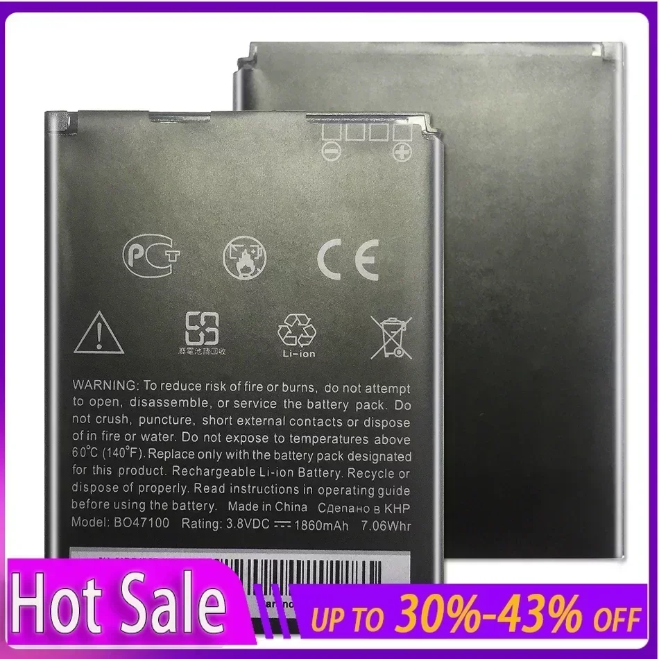 Battery BM60100 for HTC Desire 400(Dual) 500 506e 600 606W T608T Z4 One SC/ST/SU/SV C525c C525E 1800mAh Batteries Warranty