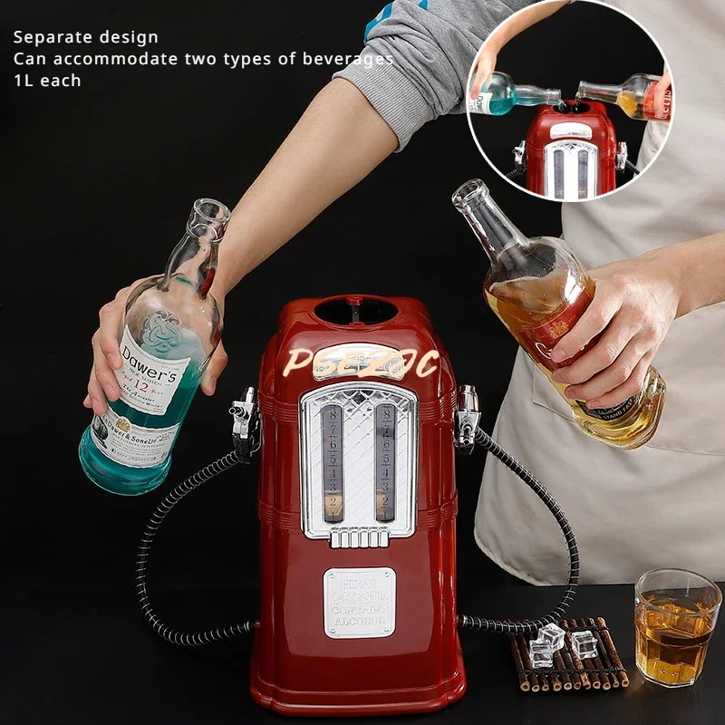 Household Retro Creative Large Capacity Impact Resistant and Pressure Resistant Plastic 2L Bar Double Gun Wine Disperser Tool