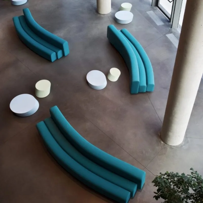 Designer Creative Sales Office Library Hotel, Clubhouse Lobby Lounge Creative Curved Fabric Leisure Sofa