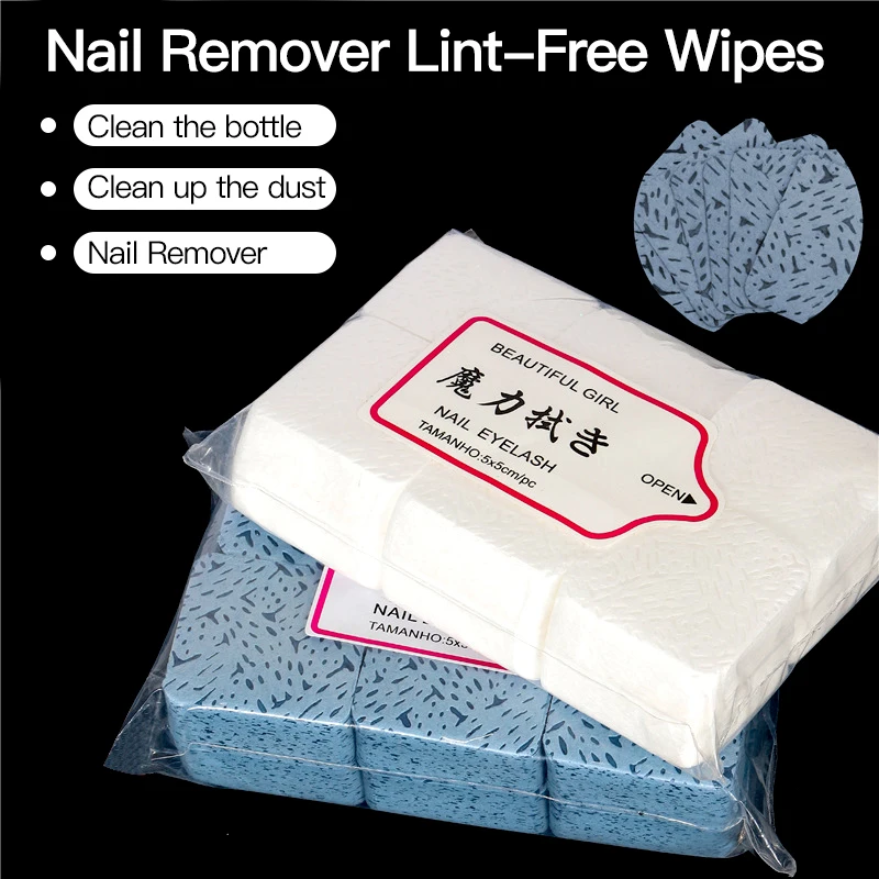 50/100/200/300/540PCS Lint-Free Wipes Napkins Nail Polish Remover Wipes Nail Cotton Pads Manicure Pedicure Gel Tools