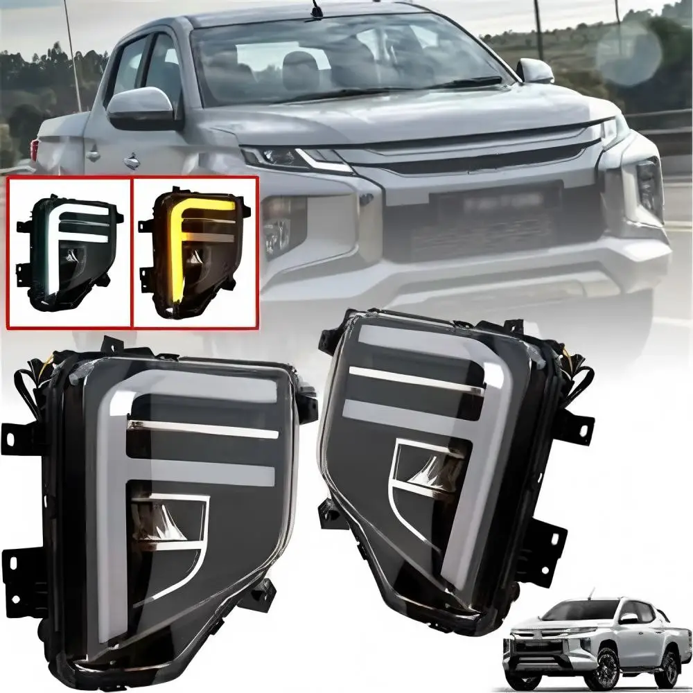 

LED Fog Light for Mitsubishi Triton L200 2019 2020 2021 2022 DRL Daytime Running Light Turn Signal