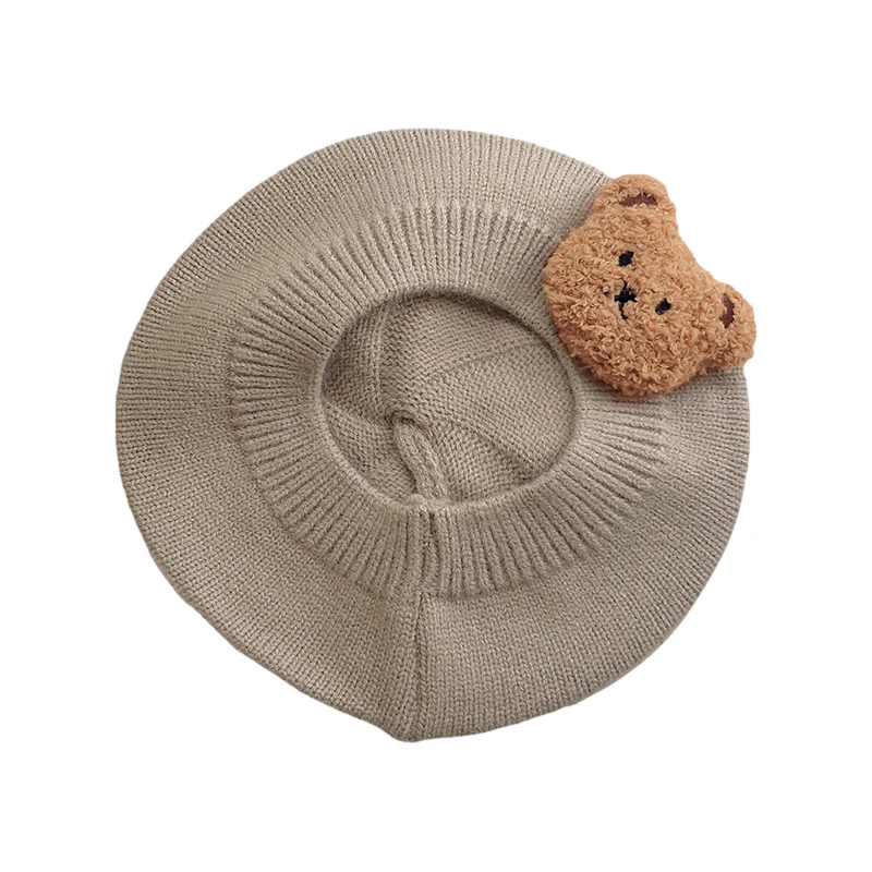 Gorro de punto para bebé, boina de oso de dibujos animados para niños, gorros para niñas y niños, accesorios para niños pequeños, cosas para bebés,