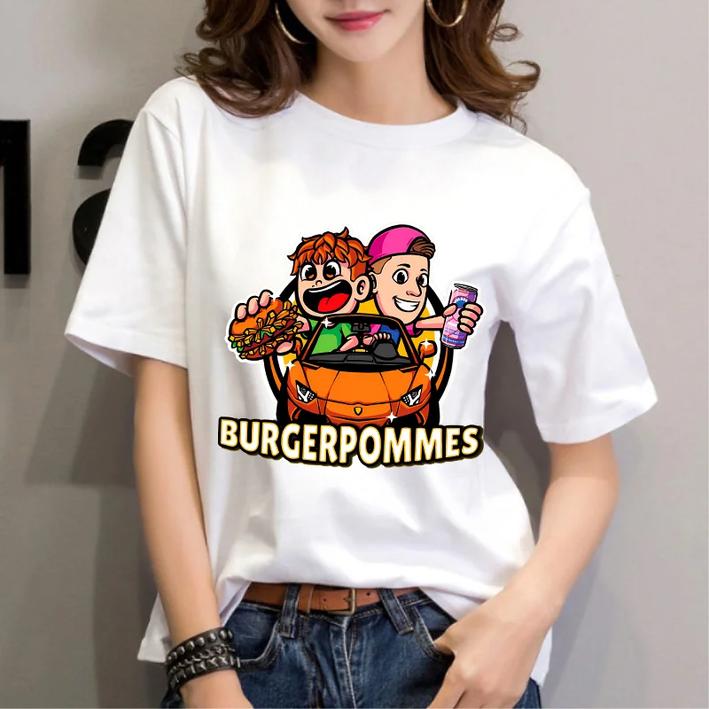 Burgerpommes Icrimax Adult T-shirt Cool Comfortable Fashion Lovers Summer Clothes Cartoon Character Print Streetwear Party Gifts