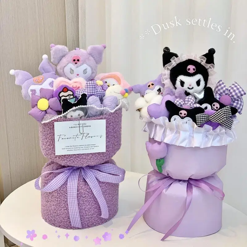 ตุ๊กตาคุโรมิ ซานริโอ้ น่ารัก สไตล์การ์ตูน ของขวัญวันวาเลนไทน์ ของขวัญวันเกิดสำหรับแฟนสาว ของเล่นตุ๊กตาช่อดอกไม้