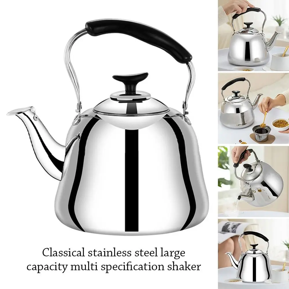 Stainless Steel Whistling Teakettle Large Capacity Fast Heating Base Tea Kettle Thickened Gas Stove Induction Cooker