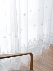 1 Piece European Style Exquisite Luxury Mirror Embroidery Curtain Gauze Curtain Curtains for Living Dining Room Bedroom