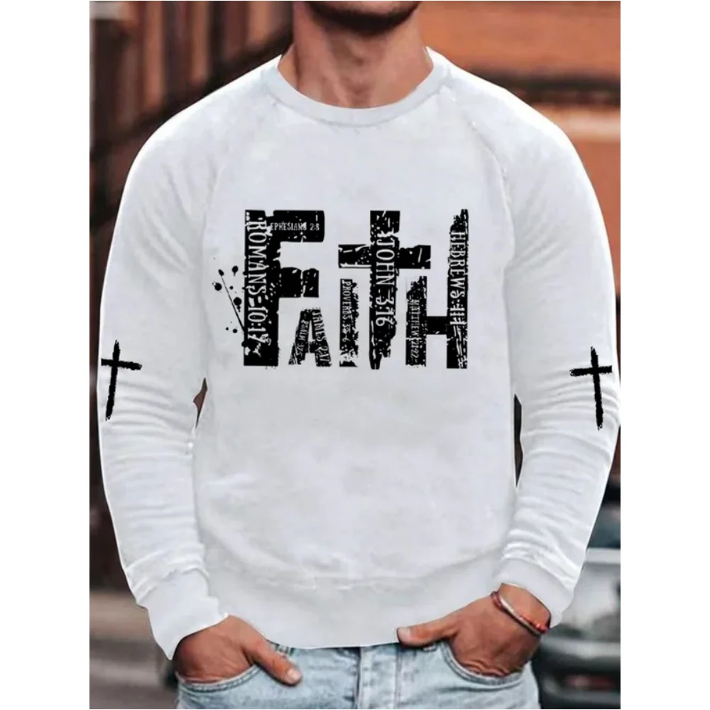 

Men's Monogram T-Shirt Fashion Mens Long Sleeve Autumn Cotton Clothing Casual Street Loose Oversized Breathable T Shirt Blouse