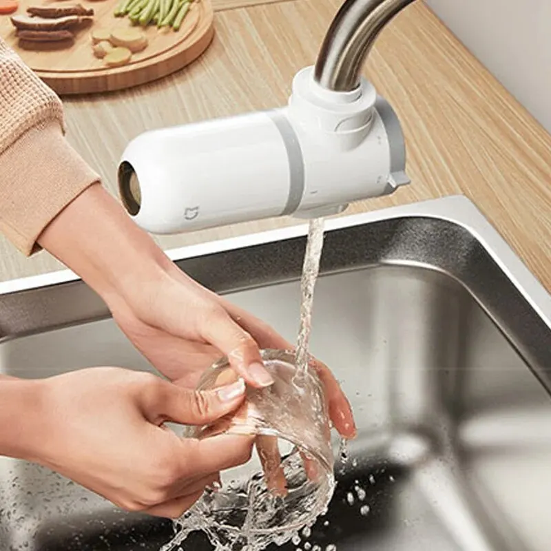 XIAOMI MIJIA-Purificateur d'eau du robinet, filtre, nettoyage de la cuisine, système lavable pour buse domestique, élimination des bactéries, charbon actif