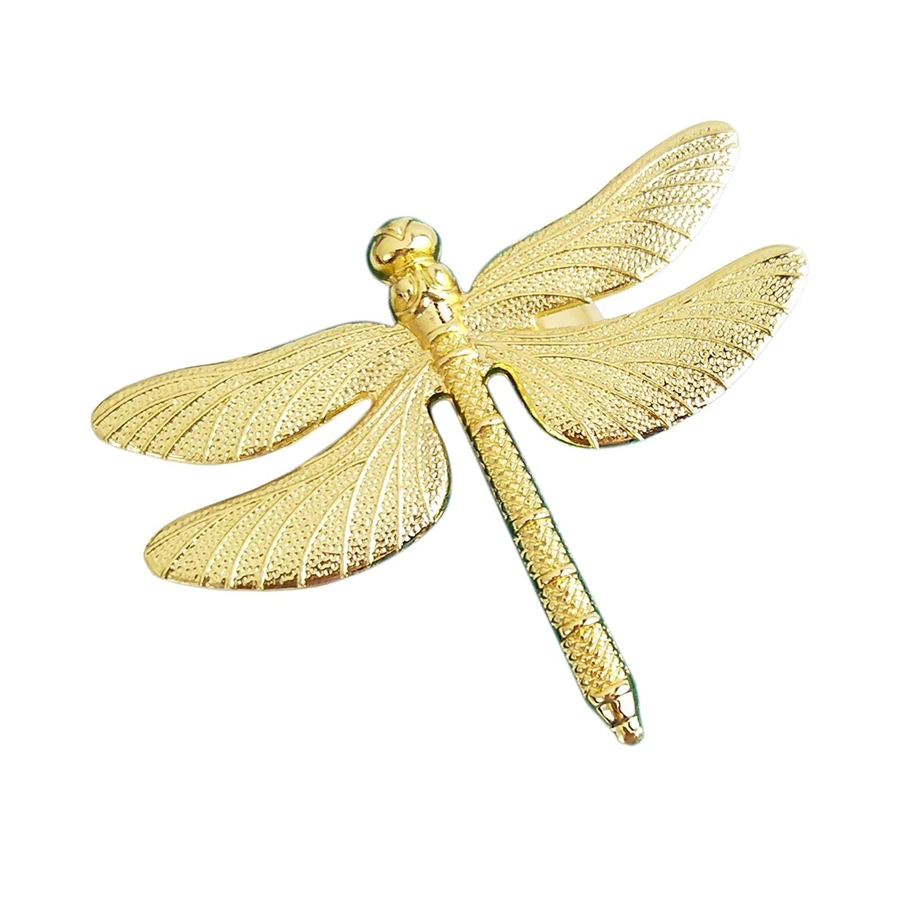 6PCS Dragonfly Napkin Ring Gold DIY Hotel Wedding Banquet Table Display Metal Napkin Buckle